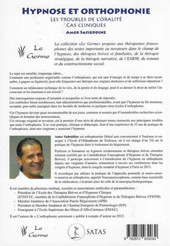 Hypnose et orthophonie - Les troubles de l'oralité - Cas cliniques Tome 1