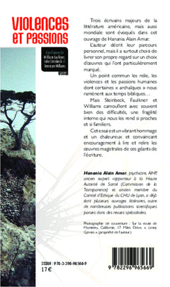 Violences et passions dans l'oeuvre de William Faulkner, John Steinbeck et Tennessee Williams