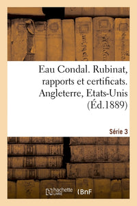 Eau Condal. Rubinat, rapports et certificats
