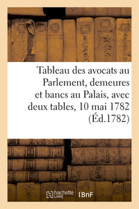 Tableau des avocats au Parlement, leurs demeures et leurs bancs au Palais