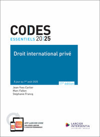 Code essentiel - Droit international privé 2025 - À jour au 1er août 2025