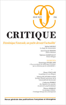 Critique 936 Dominique Fourcade, un poète devant l'actualité