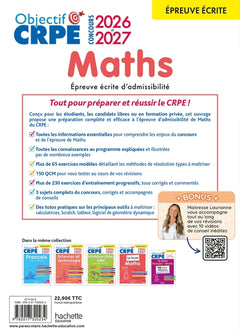 Objectif CRPE 2026-2027 - Maths - épreuve écrite d'admissibilité M2/L3