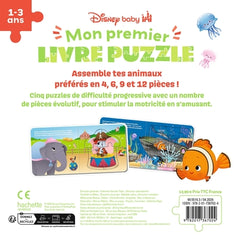 DISNEY BABY - Mon Premier Livre Puzzle Évolutif - Les Animaux