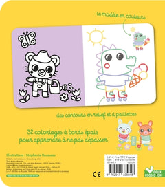 Coloriages à bords pailletés - Ninon le chaton