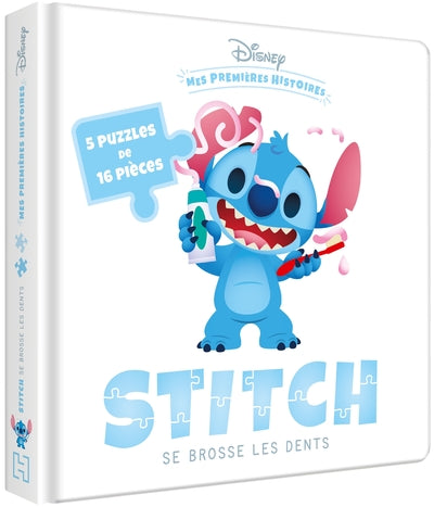 DISNEY BABY - Mes premières histoires - Stitch se brosse les dents - 5 grands puzzles 16 pc