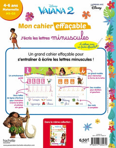 Disney - Vaiana 2 - Mon cahier effaçable - J'écris les lettres minuscules (4-6 ans)
