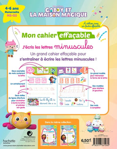 Gabby et la maison magique - Mon cahier effaçable - J'écris les lettres minuscules (4-6 ans)