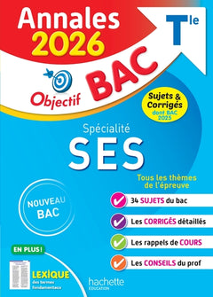 Annales Objectif Bac 2026 - Spécialité SES Tle