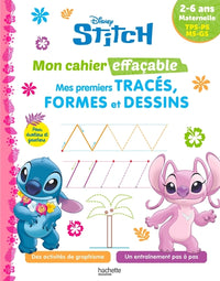 Disney -  Stitch - Mon cahier effaçable - Mes premiers tracés, formes et dessins (2-6 ans)