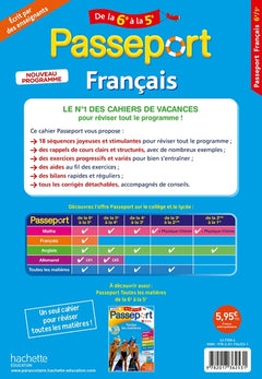 Passeport -Français de la 6e à la 5e - Cahier de vacances 2026