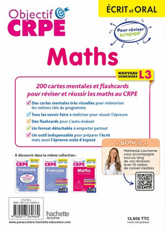 Objectif CRPE 2027-2028 - Maths - 200 cartes mentales et flashcards - Écrit et oral - L3
