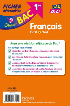 Objectif BAC 2027 Fiches détachables Français 1re générale