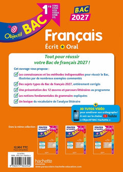 Objectif BAC 2027 Français écrit et oral 1res STMG - STI2D - ST2S - STL - STD2A - STHR