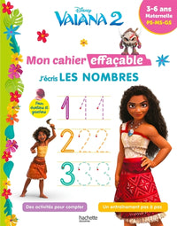 Disney - Vaiana 2  - Mon cahier effaçable - J'écris les nombres (3-6 ans)