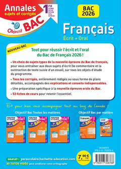 Annales Objectif Bac 2026 - Français 1res STMG - STI2D - ST2S - STL - STD2A - STHR