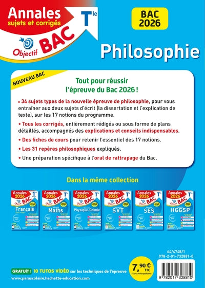 Annales Objectif BAC 2026 - Philosophie Tle