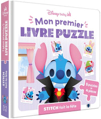 DISNEY BABY - Mon Premier Livre Puzzle - 4 pièces - Stitch fait la fête