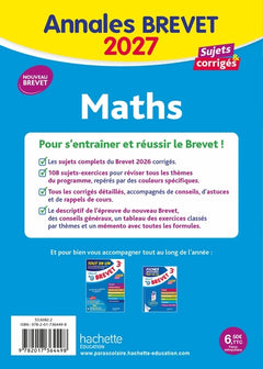 Annales Brevet 2027 - Maths 3e - sujets et corrigés