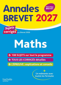 Annales Brevet 2027 - Maths 3e - sujets et corrigés