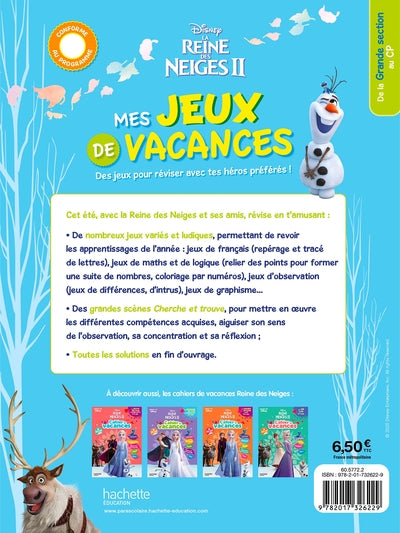 Disney - La Reine des neiges 2 - De la Grande Section au CP - Mes jeux de vacances