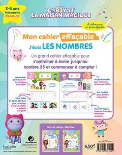 Gabby et la maison magique - Mon cahier effaçable - J'écris les nombres - (3-6 ans)