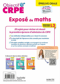 Objectif CRPE 2027-2028 -  Exposé de maths - 20 sujets corrigés - Épreuve orale d'admission - L3