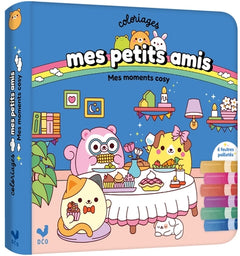 Coloriages Mes petits amis Mes moments cosy - pochette avec feutres pailletés