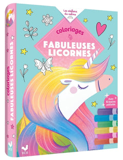 Coloriages Fabuleuses licornes - avec feutres pailletés