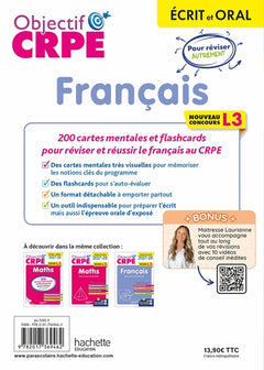 Objectif CRPE 2027-2028 - Français - 200 cartes mentales et flashcards - Écrit et oral - L3