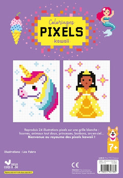 Coloriages pixels kawaii