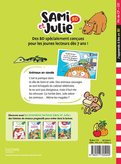 Sami et Julie BD Fin de CP- CE1 - Animaux en cavale