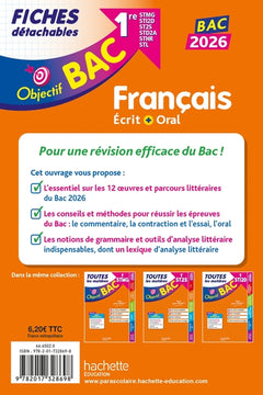 Objectif Bac 2026 Fiches détachables Français 1res STMG - STI2D - ST2S - STL - STD2A - STHR