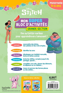 Disney - Stitch - Mon super bloc d'activités de Grande Section (5 - 6 ans)