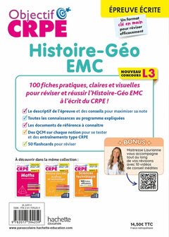 Objectif CRPE 2027-2028 - Histoire Géographie EMC - 100 fiches efficaces pour bien réviser - L3