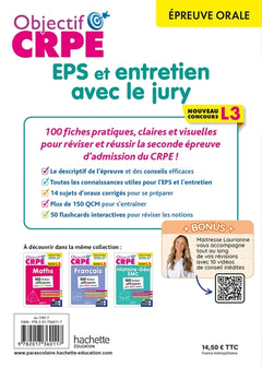 Objectif CRPE - 100 fiches efficaces pour bien réviser - Épreuve orale d'entretien + EPS - L3