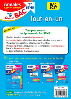 Annales Objectif BAC 2027 -  Bac STMG Tout-en-un - sujets et corrigés