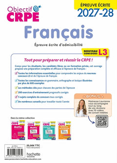 Objectif CRPE 2027-2028 - Français - Épreuve écrite d'admissibilité - L3