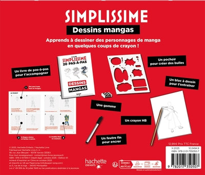 Simplissime coffret - 20 pas-à-pas - Dessins Mangas