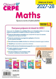 Objectif CRPE 2027-2028 - Maths - Épreuve écrite d'admissibilité - L3