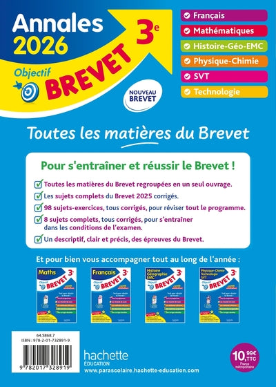 Annales Brevet 2026 - Tout-en-un 3e