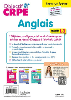Objectif CRPE - Anglais - 100 fiches efficaces pour bien réviser - ép. écrite d'admissibilité L3