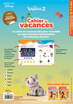 Vaiana 2 - De la Moyenne Section à la Grande Section - Cahier de vacances 2025