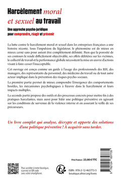 Harcèlement moral et sexuel au travail