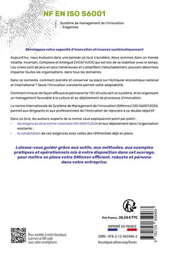 NF EN ISO 56001 - Système de management de l'innovation - Exigences