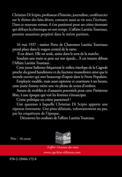 Le crime du métro 16 mai 1937 - l'affaire Laetitia Toureaux
