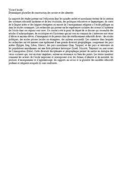Vivre l'école