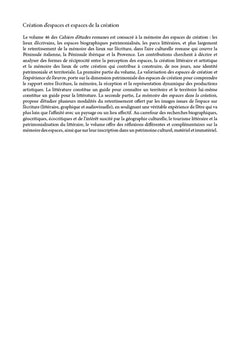 Création d’espaces et espaces de la création