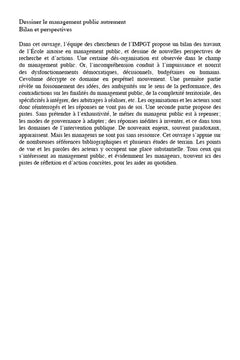 Dessiner le management public autrement
