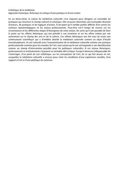 Esthétique de la médiation